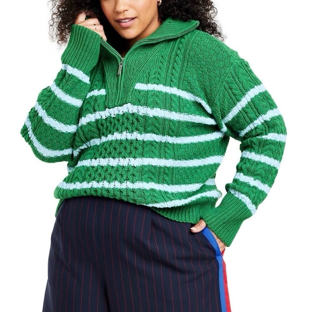 La Ligne x Target Sweater Green & Blue Size 1x